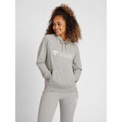 Damska bluza z kapturem Hummel Noni 2.0. Szare bluzy Hummel, l, bez wzorów, z bawełny, sportowe, bez ramiączek, z kapturem. Za 200.50 zł.