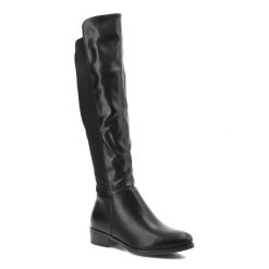 Czarne Kozaki S.Barski Wygodne Obuwie Damskie. Czarne kozaki S.BARSKI, bez wzorów, ze skóry ekologicznej, eleganckie, bez obcasa, na obcasie, bez zapięcia. Za 179.00 zł.