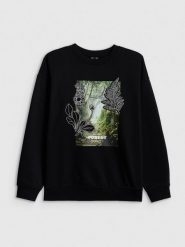 4F Bluza dresowa loose bez kaptura damska - czarna M. Czarne bluzy bez kaptura 4f, m, bez wzorów, z dresówki, bez kaptura. Za 159.99 zł.