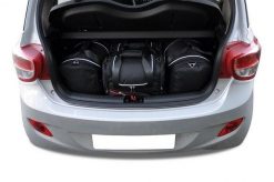 Torby Do Bagażnika Hyundai I10 2013-2020 4Szt Kjust. Czarne torby podróżne KJUST, bez wzorów, z kauczuku. Za 920.00 zł.