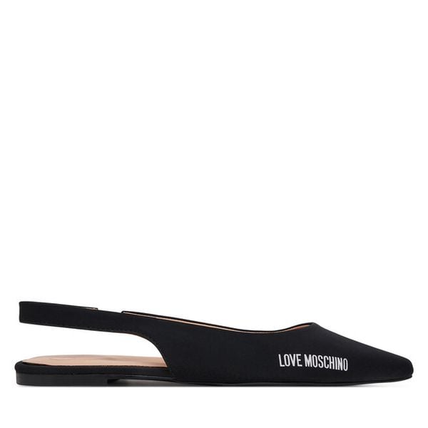 Baleriny LOVE MOSCHINO. Czarne baleriny Love Moschino, bez wzorów, bez obcasa, bez zapięcia. Za 458.99 zł.