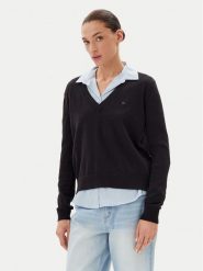Tommy Jeans Sweter Essential DW0DW19888 Czarny Regular Fit. Czarne swetry Tommy Jeans, xs, bez wzorów, z bawełny, bez ramiączek. Za 389.99 zł.