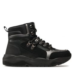 Trzewiki Lee Cooper. Czarne botki Lee Cooper, bez wzorów, bez obcasa, na płaskiej podeszwie, bez zapięcia. Za 169.99 zł.