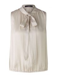 Oui Bluzka w kolorze beżowym rozmiar: 40. Brązowe bluzki Oui, bez wzorów, z wiskozy, bez kołnierzyka, bez ramiączek. Za 130.99 zł.