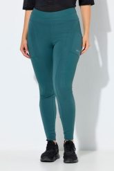Damskie Legginsy sportowe dżersej termiczny wysoki stan z recyklingu. Niebieskie legginsy Ulla Popken, bez wzorów, z dżerseju, sportowe. Za 239.99 zł.