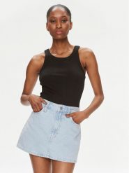 Calvin Klein Jeans Top Variegated J20J223104 Czarny Slim Fit. Czarne topy Calvin Klein Jeans, s, bez wzorów, z bawełny, bez kołnierzyka, bez ramiączek. Za 99.99 zł.