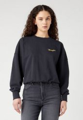 DAMSKA BLUZA WRANGLER RELAXED SWEATSHIRT FADED BLACK 112343708. Czarne bluzy Wrangler, m, bez wzorów, bez kaptura. Za 199.99 zł.