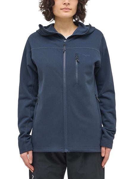 Haglöfs Kurtka polarowa "Rosson Mid Hood" w kolorze granatowym rozmiar: M. Niebieskie kurtki Haglöfs, m, bez wzorów, z polaru, bez kaptura. Za 375.96 zł.