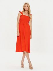Pieces Sukienka letnia Luna 17147176 Czerwony Regular Fit. Czerwone sukienki Pieces, s, bez wzorów, z syntetyku, bez kołnierzyka, bez ramiączek. Za 119.99 zł.