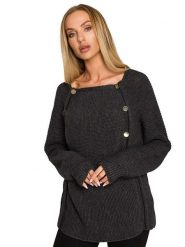 Made of emotion Sweter w kolorze antracytowym rozmiar: L/XL. Czarne swetry Made Of Emotion, l, bez wzorów, bez ramiączek. Za 162.47 zł.