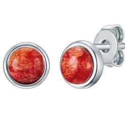 Rafaela Donata Kolczyki z Srebro wysokiej próby w Srebrny 1 ct Damski. Szare kolczyki Rafaela Donata, z koralem, srebrne. Za 119.99 zł.