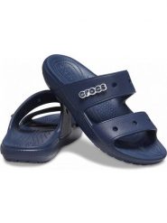 Crocs Klapki "Classic" w kolorze granatowym rozmiar: 36/37. Niebieskie klapki Crocs, bez wzorów, klasyczne, z otwartym noskiem, bez obcasa, bez zapięcia. Za 64.76 zł.
