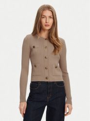Guess Kardigan W5YR09 Z0130 Beżowy Regular Fit. Brązowe swetry Guess, xs, z aplikacjami, z syntetyku, bez ramiączek. Za 529.99 zł.
