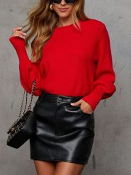 Milan Kiss Sweter w kolorze czerwonym rozmiar: L. Czerwone swetry Milan Kiss, l, bez wzorów, bez ramiączek. Za 152.99 zł.