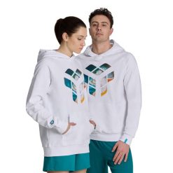 Bluza Arena Planet Water Hooded Sweat z kapturem. Białe bluzy z kapturem Arena, uniwersalny, bez wzorów, z bawełny, z kapturem, na fitness i siłownię. Za 259.99 zł.