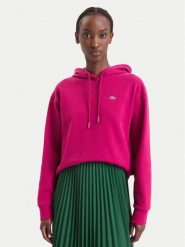 Lacoste Bluza SF7612 Różowy ciemny Oversize. Czerwone bluzy bez kaptura Lacoste, bez wzorów, z bawełny, bez kaptura. Za 594.99 zł.