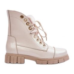 Lewski Shoes Skórzane Botki Damskie Z Futerkiem Jasnobeżowe Lewski 3296 beżowy. Brązowe botki bez wzorów, z futra, klasyczne, bez obcasa, na płaskiej podeszwie, bez zapięcia. Za 549.99 zł.