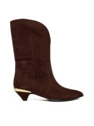 LOVE MOSCHINO Botki JA24363G0NJA0313 Brązowy. Brązowe botki Love Moschino, bez wzorów, ze skóry, bez obcasa, na płaskiej podeszwie, bez zapięcia. Za 899.99 zł.