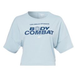 Koszulka damska Reebok Les Mills® BodyCombat® Activchill. Niebieskie t-shirty sportowe Reebok, m, bez wzorów, z tkaniny, bez ramiączek, na fitness i siłownię. Za 113.00 zł.