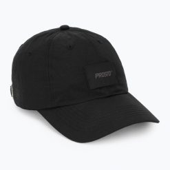 Czapka z daszkiem PROSTO Jacquard. Czarne czapki z daszkiem Prosto., bez wzorów, z materiału. Za 94.99 zł.