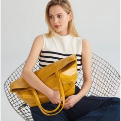 Torba shopper z saszetką - Żółty. Nerki i saszetki Reserved. Za 129.99 zł.