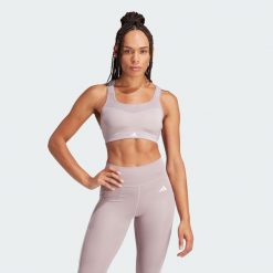 Biustonosz TLRD Impact Training High-Support. Czerwone biustonosze sportowe adidas, bez wzorów, z materiału, na fitness i siłownię. Za 149.99 zł.