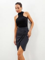 Milan Kiss Spódnica w kolorze antracytowym rozmiar: XL. Czarne spódnice Milan Kiss, na co dzień, xl, bez wzorów, mini, proste. Za 87.81 zł.