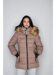 Steve Madden Kurtka zimowa w kolorze jasnobrązowo-szarym rozmiar: M. Brązowe kurtki Steve Madden, na zimę, m, bez wzorów, z puchu, bez kaptura. Za 251.53 zł.