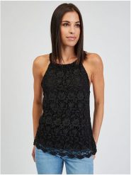 Orsay Top w kolorze czarnym rozmiar: XL. Czarne topy Orsay, xl, bez wzorów, z koronki, bez kołnierzyka, bez ramiączek. Za 66.45 zł.