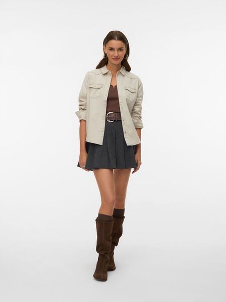 Vero Moda Bluzka w kolorze kremowym rozmiar: S. Brązowe bluzki Vero Moda, s, bez wzorów, z bawełny, bez kołnierzyka, bez ramiączek. Za 74.99 zł.