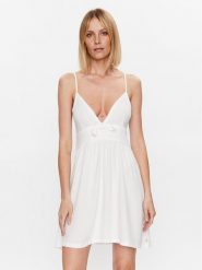 Roxy Sukienka letnia Bright Light ARJWD03501 Biały Regular Fit. Białe sukienki Roxy, m, bez wzorów, z wiskozy, bez kołnierzyka, bez ramiączek. Za 319.99 zł.