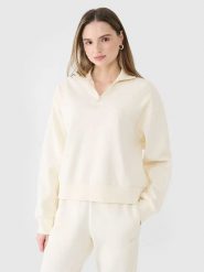 4F Bluza w kolorze kremowym rozmiar: XS. Brązowe bluzy 4f, xs, bez wzorów, bez kaptura. Za 70.57 zł.