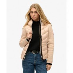 Kurtka hybrydowa z kapturem Storm Knit od SUPERDRY. Brązowe kurtki Superdry, bez wzorów, eleganckie, z kapturem. W wyprzedaży za 488.70 zł.