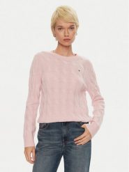 Tommy Hilfiger Sweter WW0WW43586 Różowy Regular Fit. Czerwone swetry Tommy Hilfiger, xs, bez wzorów, z wełny, bez ramiączek. Za 699.99 zł.
