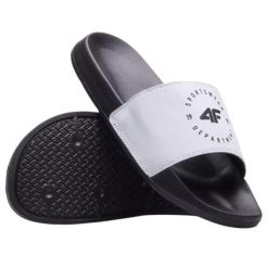 Klapki damskie na basen 4F 4FWSS26FSLIF096. Czerwone klapki 4f, bez wzorów, sportowe, bez obcasa, bez zapięcia. Za 69.99 zł.