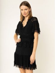 Babylon Sukienka koktajlowa EL0702 Czarny Regular Fit. Czarne sukienki Babylon, bez wzorów, z syntetyku, wizytowe, bez kołnierzyka, bez ramiączek. Za 1,699.00 zł.