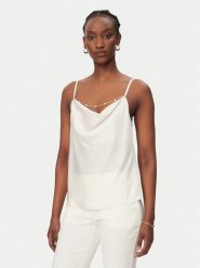 Rinascimento Top CFC0020268002 Biały Regular Fit. Białe topy Rinascimento, m, bez wzorów, z syntetyku, bez kołnierzyka, bez ramiączek. Za 379.99 zł.