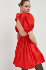 Red Valentino sukienka kolor pomarańczowy mini rozkloszowana. Brązowe sukienki Red Valentino, bez wzorów, bez kołnierzyka, bez ramiączek, mini, rozkloszowane. Za 2,509.90 zł.