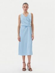 Rinascimento Sukienka koktajlowa CFC0122928003 Błękitny Regular Fit. Niebieskie sukienki Rinascimento, xl, bez wzorów, z syntetyku, wizytowe, bez kołnierzyka, bez ramiączek. Za 279.99 zł.