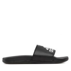 Klapki adidas. Czarne klapki adidas, bez wzorów, sportowe, bez obcasa, bez zapięcia. Za 199.99 zł.