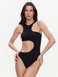 Pinko Strój kąpielowy Bloch 101040 A0S4 Czarny. Czarne stroje jednoczęściowe Pinko, bez wzorów, z syntetyku. Za 799.99 zł.