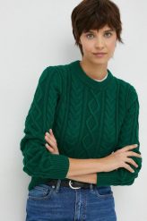Tommy Hilfiger sweter damski kolor zielony. Zielone swetry Tommy Hilfiger, s, bez wzorów, bez ramiączek. Za 699.99 zł.