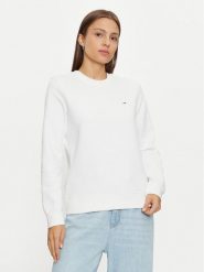Tommy Jeans Bluza DW0DW19959 Biały Regular Fit. Białe bluzy Tommy Jeans, xxs, bez wzorów, z bawełny, bez kaptura. Za 179.99 zł.