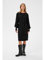 Kaffe Sukienka dzianinowa w kolorze czarnym rozmiar: XS. Czarne sukienki Kaffe, xs, bez wzorów, z dzianiny, bez kołnierzyka, bez ramiączek, midi. Za 175.26 zł.