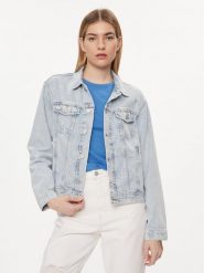 Tommy Jeans Kurtka jeansowa Flag DW0DW18331 Niebieski Regular Fit. Niebieskie kurtki Tommy Jeans, xs, bez wzorów, z bawełny, bez kaptura. Za 419.99 zł.