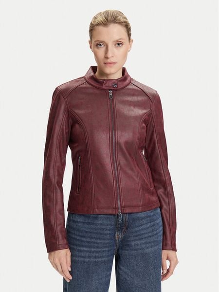 Desigual Kurtka z imitacji skóry Basic 25WWEW43 Bordowy Regular Fit. Czerwone kurtki Desigual, s, bez wzorów, ze skóry, bez kaptura. Za 539.99 zł.