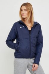 Nike kurtka damska kolor granatowy przejściowa. Niebieskie kurtki Nike, l, bez wzorów, z polaru, bez kaptura. W wyprzedaży za 369.99 zł.