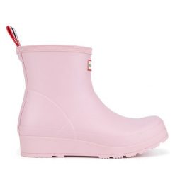 Kalosze Hunter. Czerwone kalosze Hunter, bez wzorów, bez zapięcia. Za 299.99 zł.