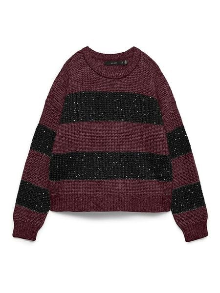 Vero Moda Sweter w kolorze bordowo-czarnym rozmiar: S. Czarne swetry Vero Moda, s, bez wzorów, z materiału, bez ramiączek. Za 104.99 zł.