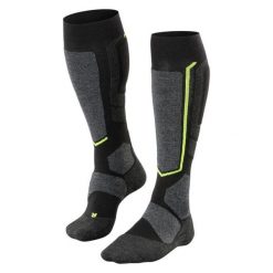 Skarpety snowboardowe Falke. Czarne skarpetki Falke, bez wzorów, z materiału. Za 270.99 zł.